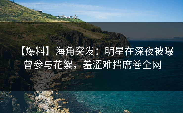 【爆料】海角突发：明星在深夜被曝曾参与花絮，羞涩难挡席卷全网