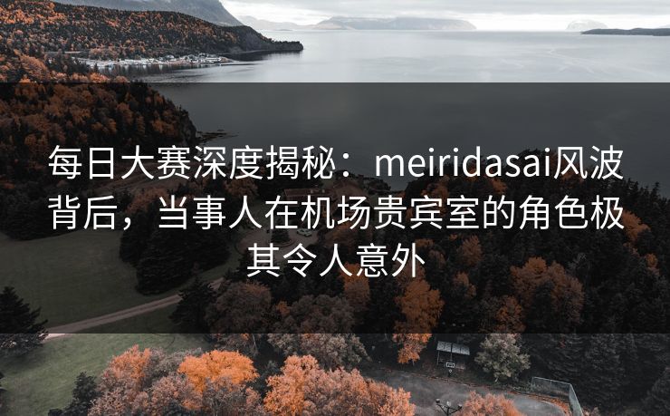 每日大赛深度揭秘：meiridasai风波背后，当事人在机场贵宾室的角色极其令人意外