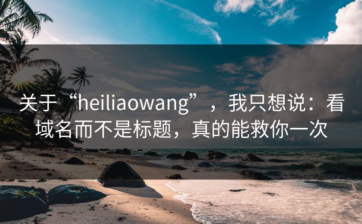 关于“heiliaowang”,我只想说:看域名而不是标题,真的能救你一次 关于“heiliaowang”,我只想说:看域名而不是标题,真的能救你一次